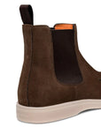 Dark Brown Suede Chelsea Boot  Santoni   