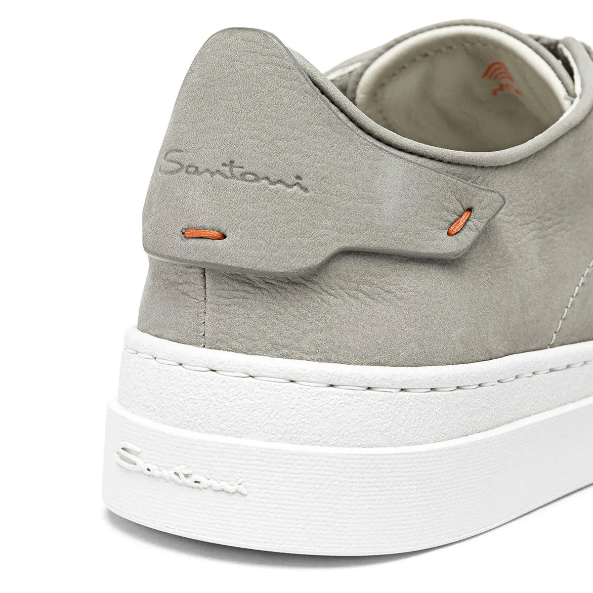 Grey Nubuck Low-Top Sneaker  Santoni   