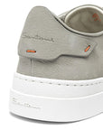 Grey Nubuck Low-Top Sneaker  Santoni   