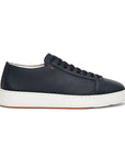 Navy Blue Leather Low-Top Sneakers  Santoni   