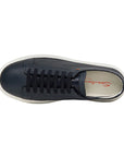 Navy Blue Leather Low-Top Sneakers  Santoni   