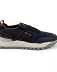 Navy Stretch Knit Double Buckle Sneaker Sneaker Santoni   