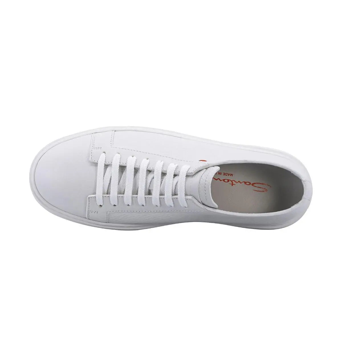 White Leather Low-Top Sneakers  Santoni   