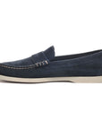 Blue Navy Dan Boat Flesh Out Suede Loafers  Sebago   