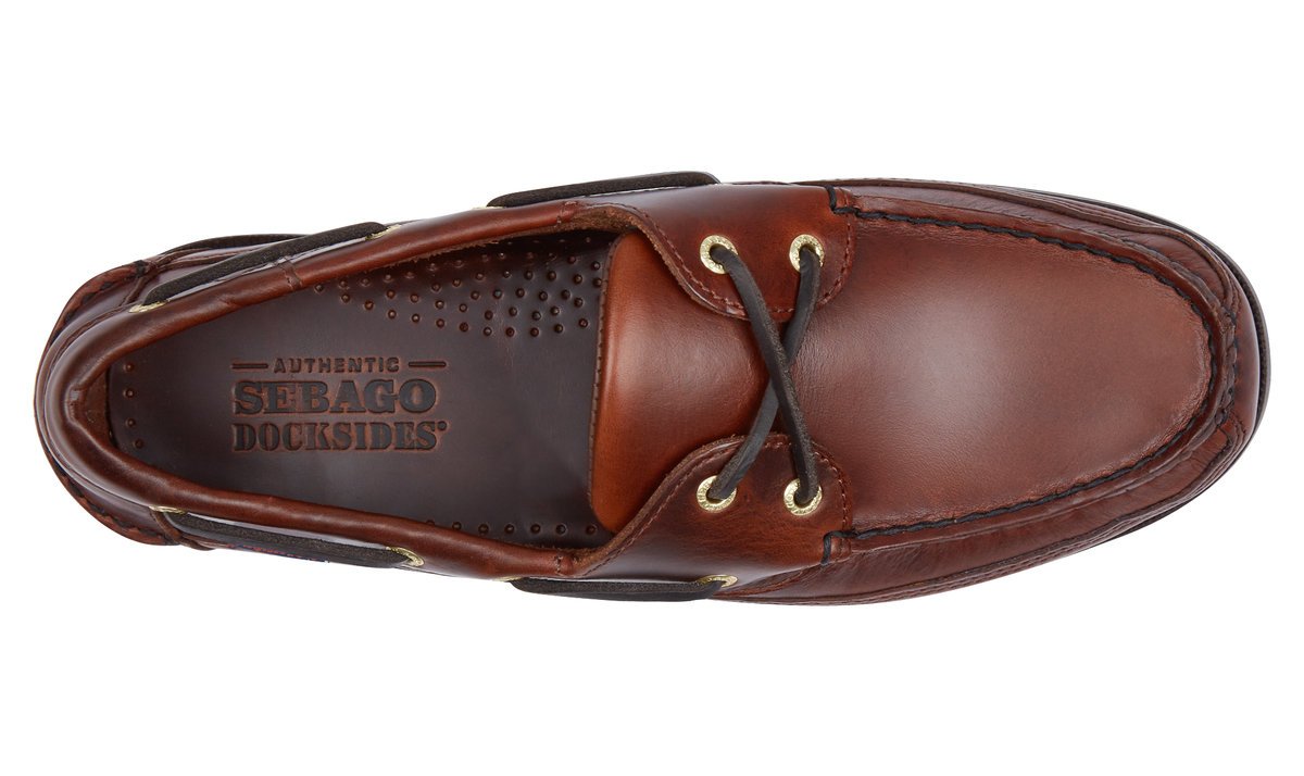 Brown Gum Schooner Waxed Leather Boat Shoe  Sebago   