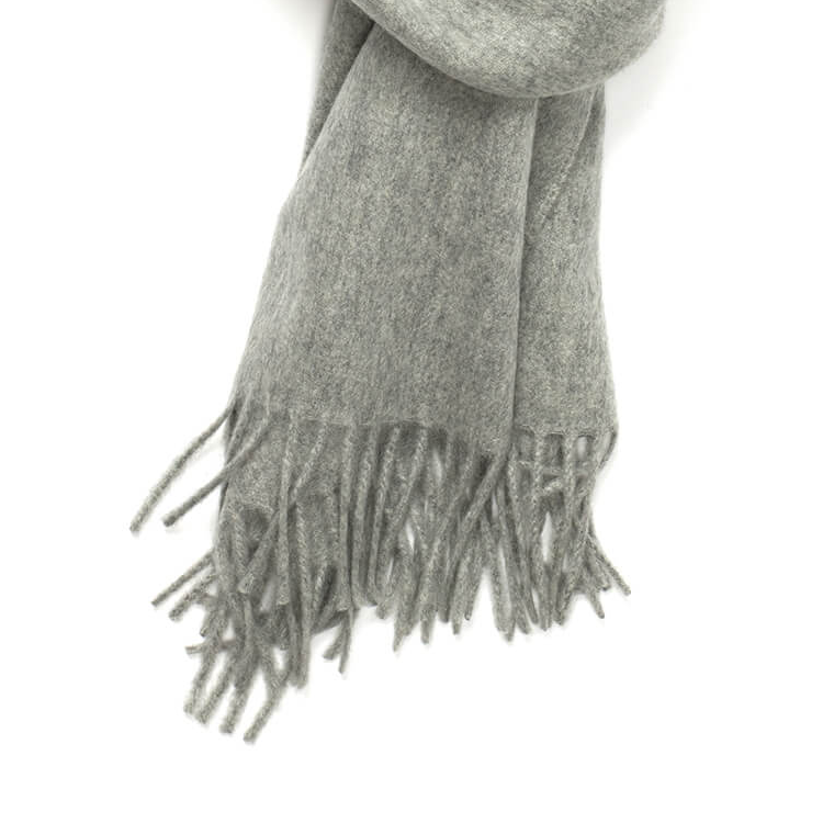 Silver Grey Classic Cashmere Scarf  Robert Old   
