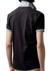 Black slim-fit stretch piqué polo shirt S/S POLOS La Martina