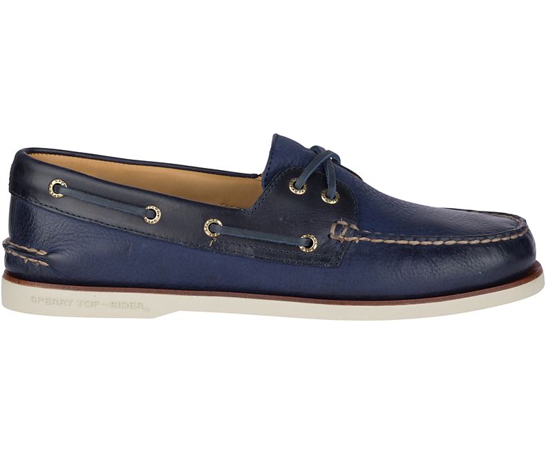 Navy Gold Cup Authentic Original Rivingston Boat Shoe  Sperry   