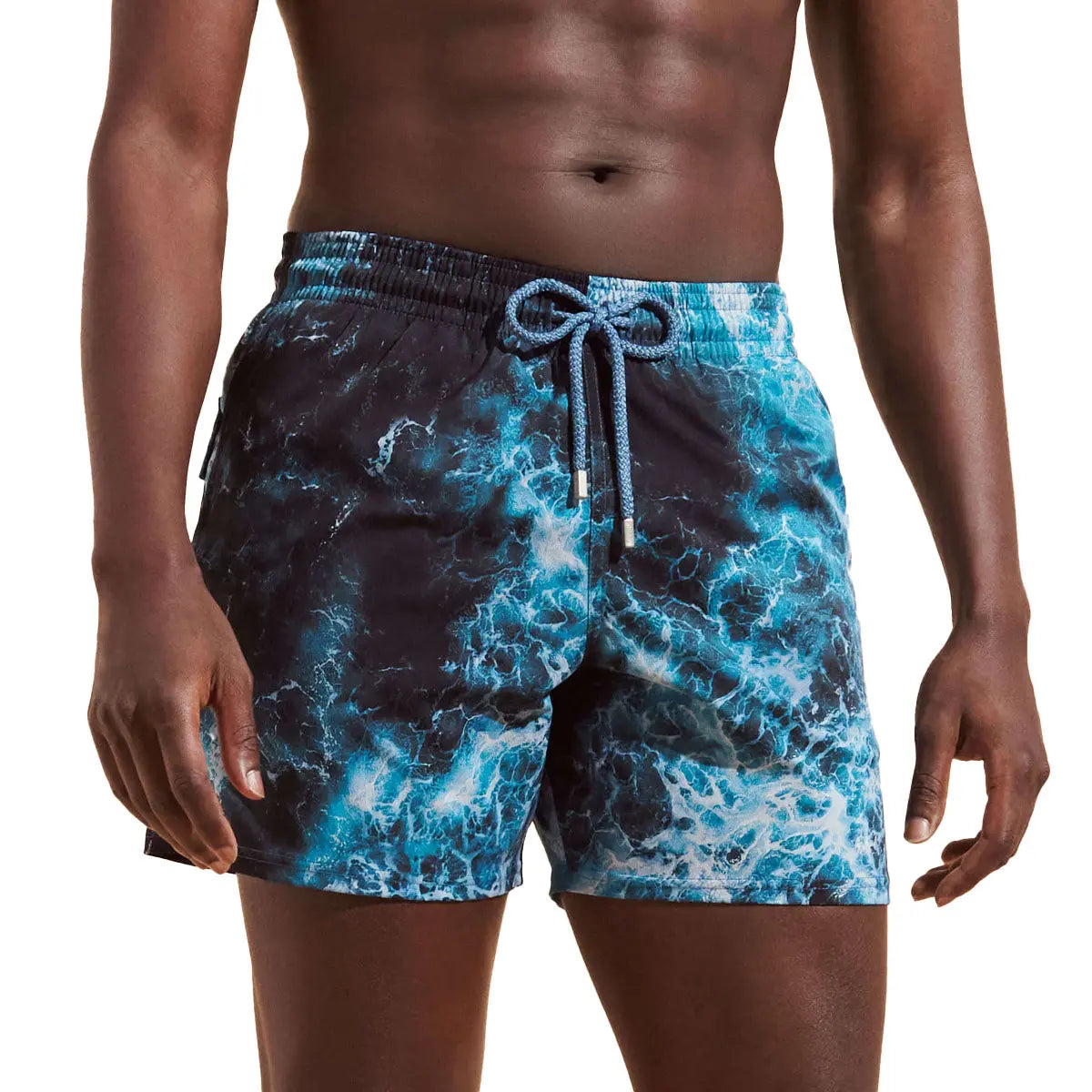 Blue ‘Ocean Print’ Moorise Stretch Swim Shorts  Vilebrequin   