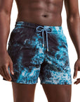 Blue ‘Ocean Print’ Moorise Stretch Swim Shorts  Vilebrequin   