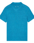Calanque Blue Linen Pyramid Polo Shirt  Vilebrequin   