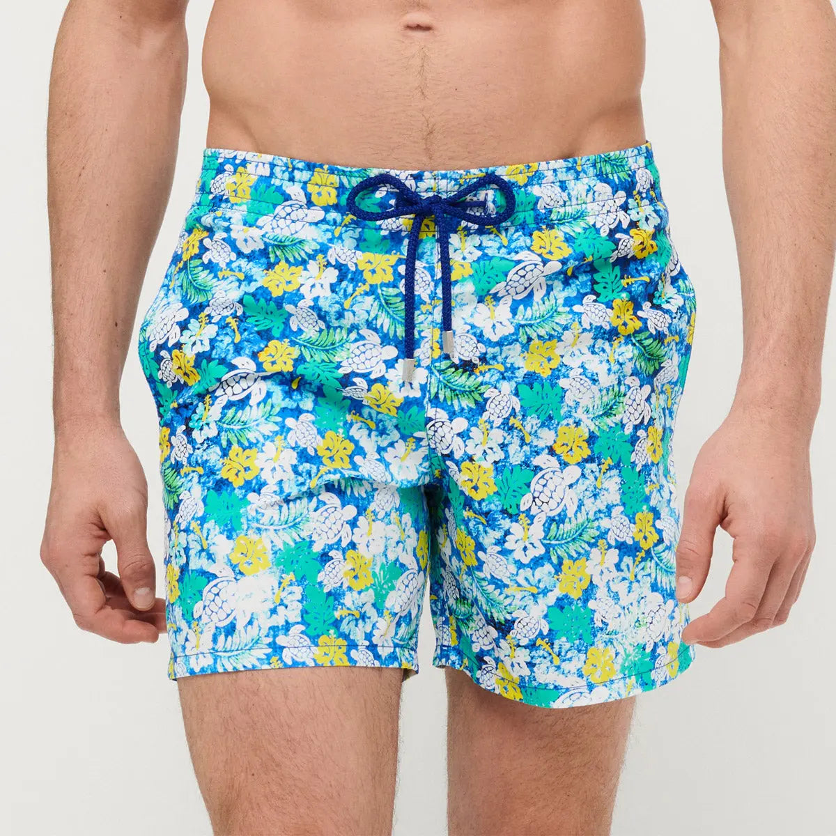 Lazulli Blue ‘Tropical Turtles’ Moorea Swim Shorts  Vilebrequin   