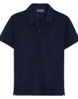 Navy Logo Terry Polo Shirt  Vilebrequin   