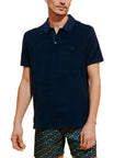 Navy Logo Terry Polo Shirt  Vilebrequin   