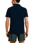 Navy Logo Terry Polo Shirt  Vilebrequin   