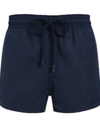 Navy Wool ‘Micro-Carreaux’ Milton Swim Shorts  Vilebrequin   