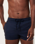 Navy Wool ‘Micro-Carreaux’ Milton Swim Shorts  Vilebrequin   