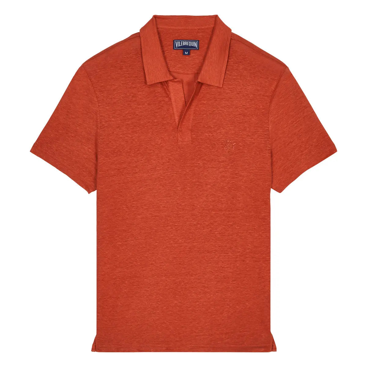 Tomette Red Linen Pyramid Polo Shirt  Vilebrequin   