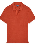 Tomette Red Linen Pyramid Polo Shirt  Vilebrequin   