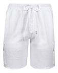 White Linen Bermuda Cargo Shorts  Vilebrequin   