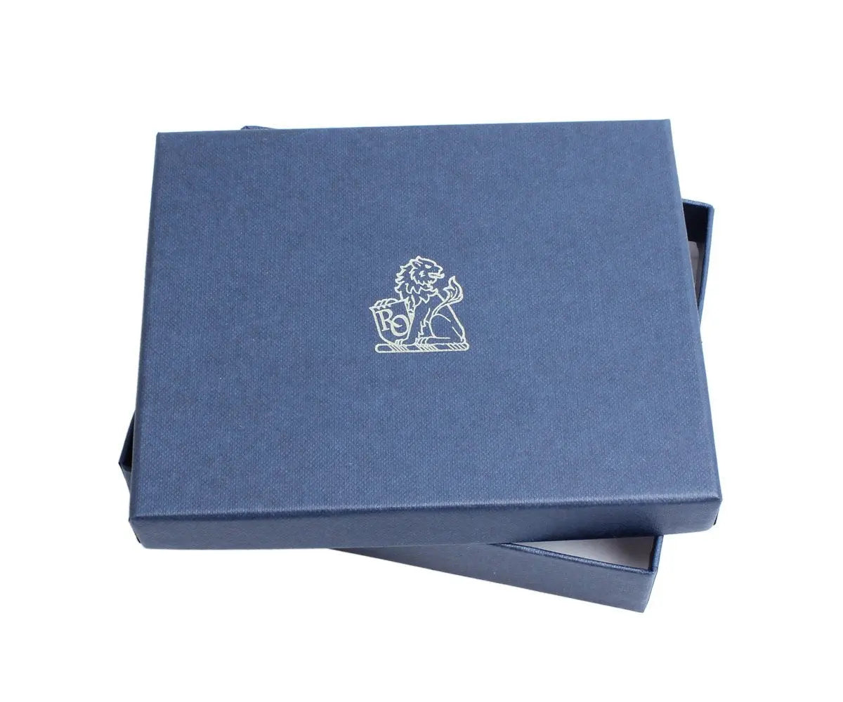 Blue Leather Bi-Fold Business Card Holder  Robert Old   