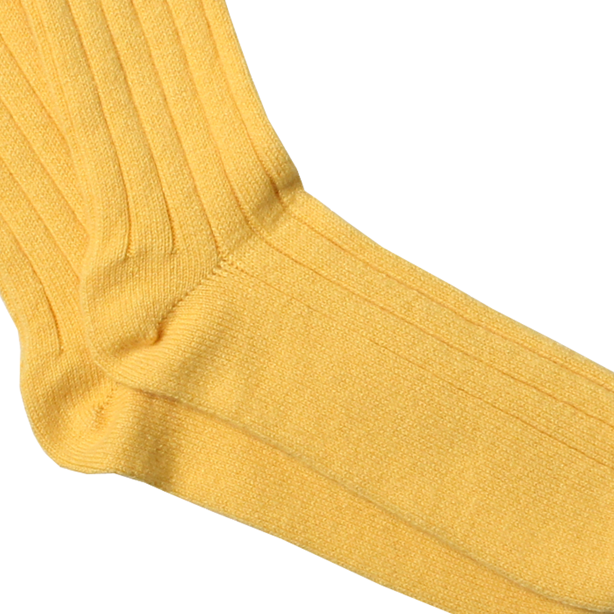 Yellow Gold Ribbed Cashmere Blend Socks  Robert Old   