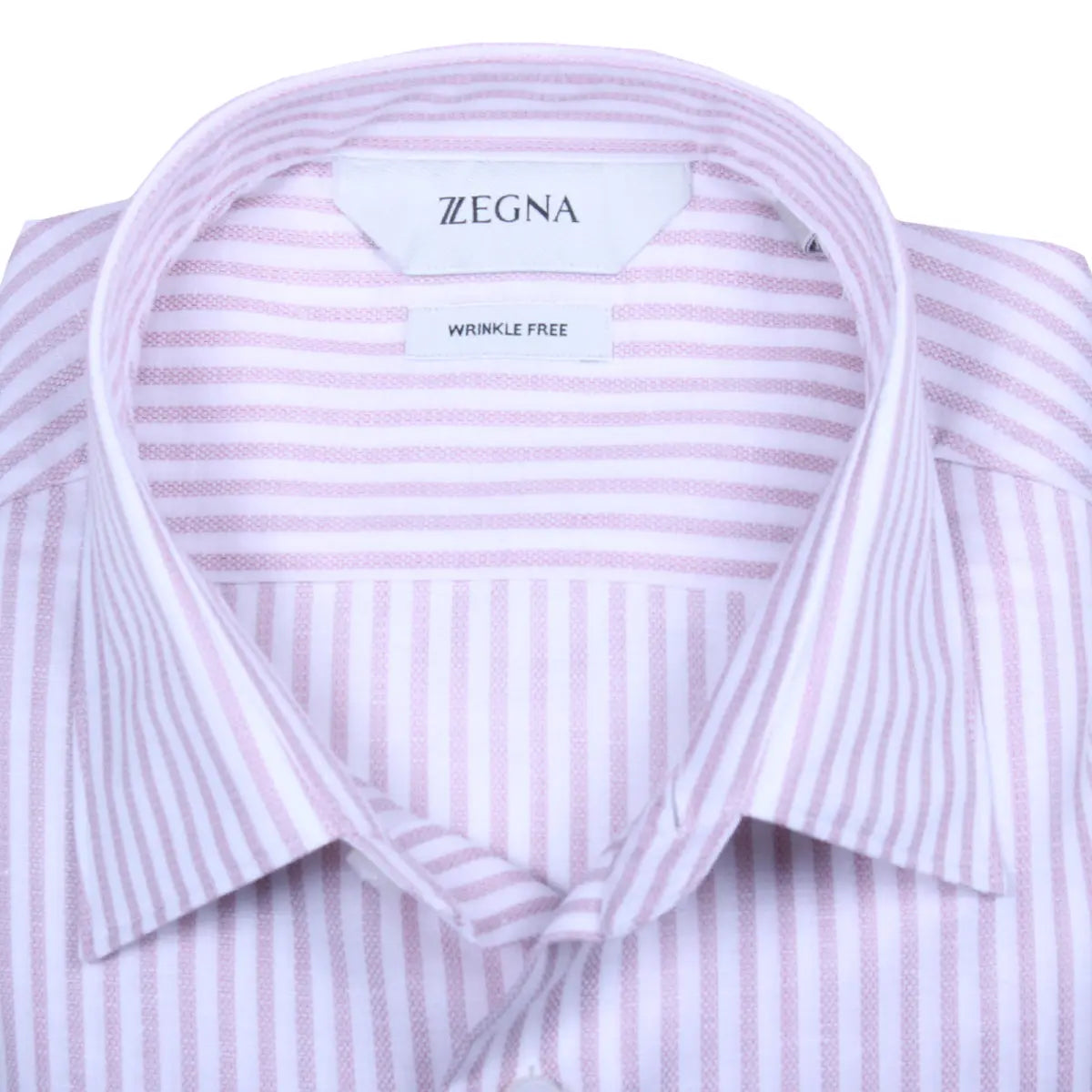 Pink & White Stripe Wrinkle Free Slim Fit Shirt  Z Zegna   